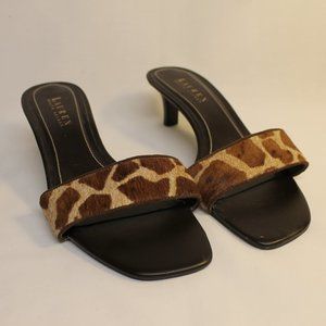 LAUREN by Ralph Lauren Slide Heels with Fur Strap